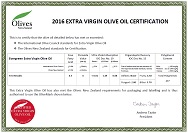 Extra virgin olive oil certification